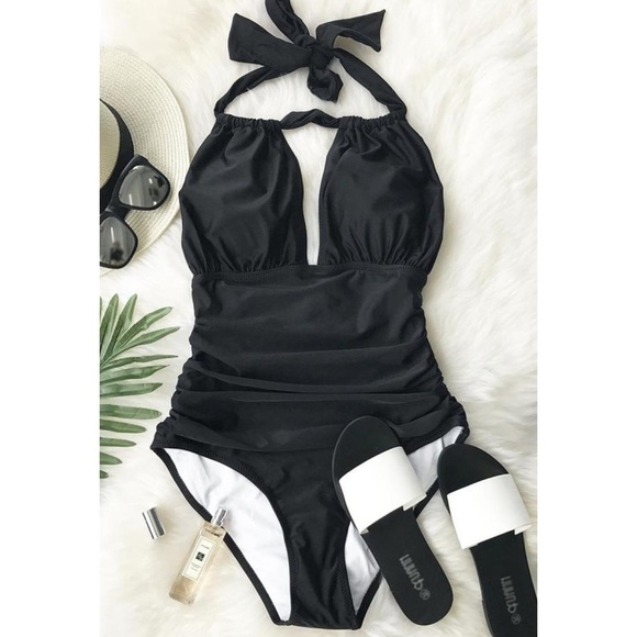 Cupshe Other - Cupshe Keep Secrets One-Piece Halter Swimsuit L